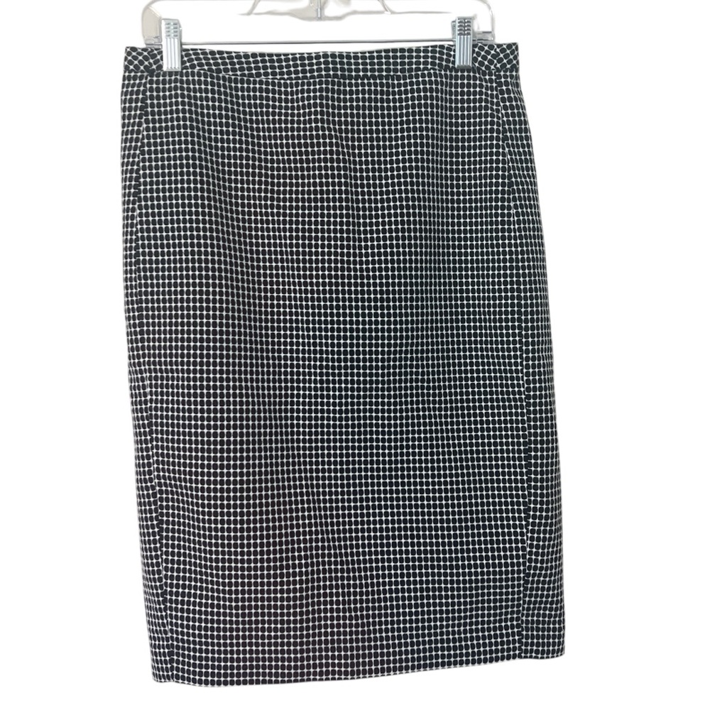 Merona Black and White Grid Print Pencil Skirt Size 8 CorpCore Coquette EUC - Picture 2 of 5